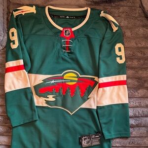 adidas Kids Green and Red Hockey Jersey